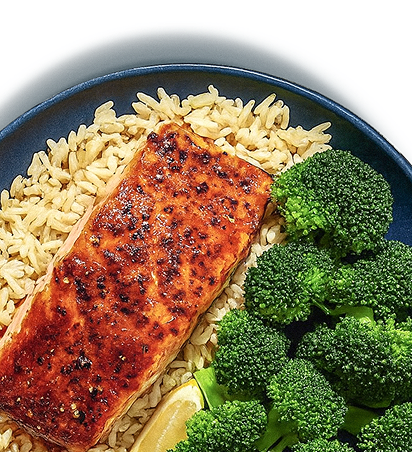 Mobile version of salmon and vegetables